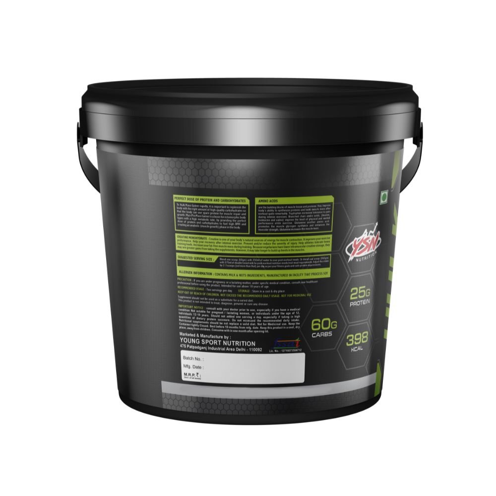 YSN Nutrition Hulk Mass Gainer, 2.750gm - Image 2