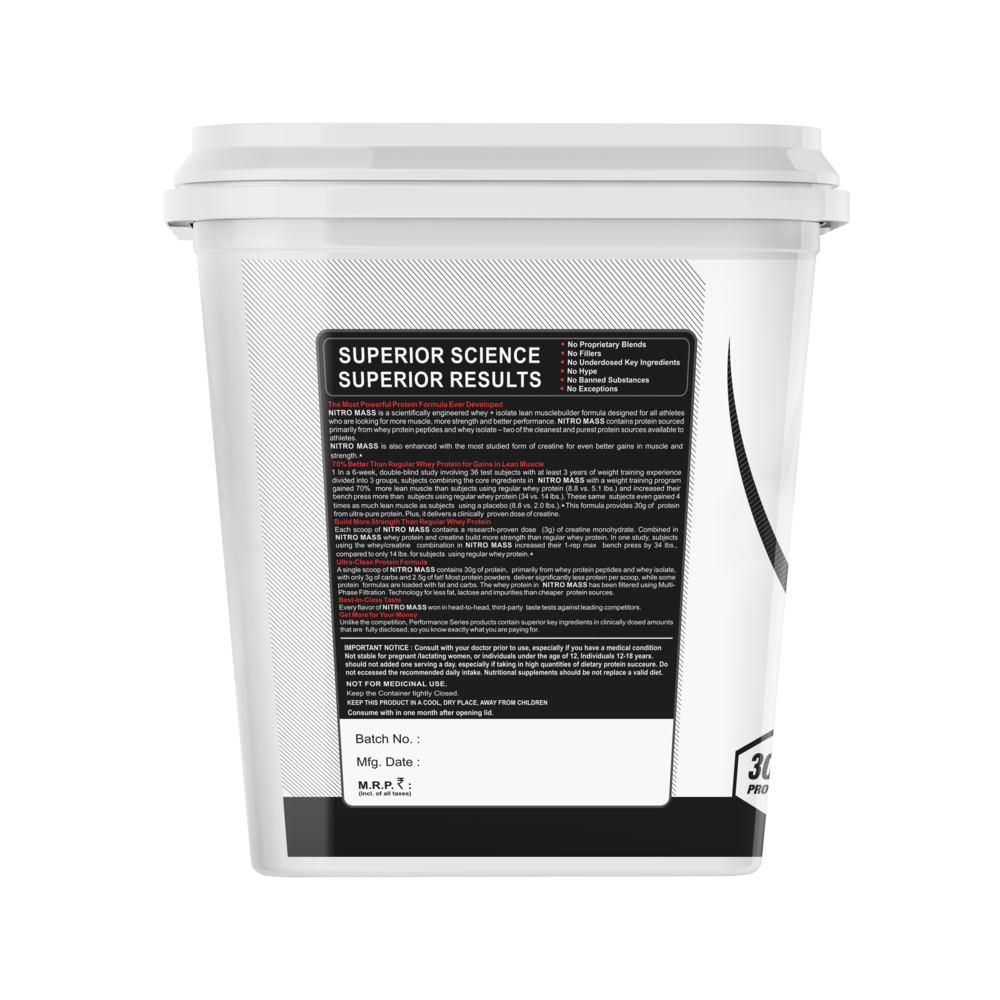 YSN Nutrition Nitro Mass Silver Series, 4500gm - Image 2