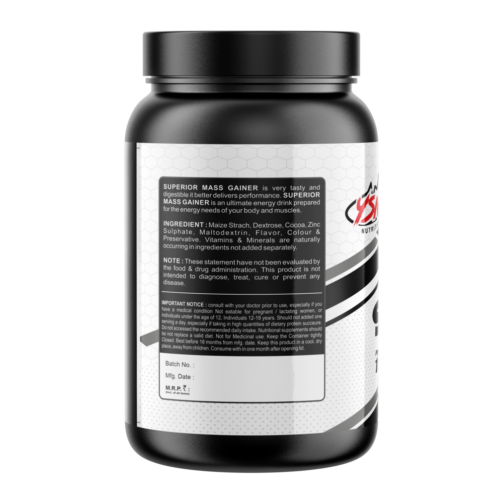 YSN Nutrition Superior Mass Gainer, 1kg - Image 2