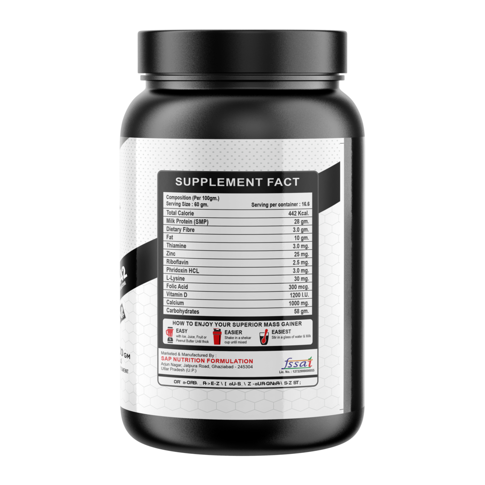 YSN Nutrition Superior Mass Gainer, 1kg - Image 3