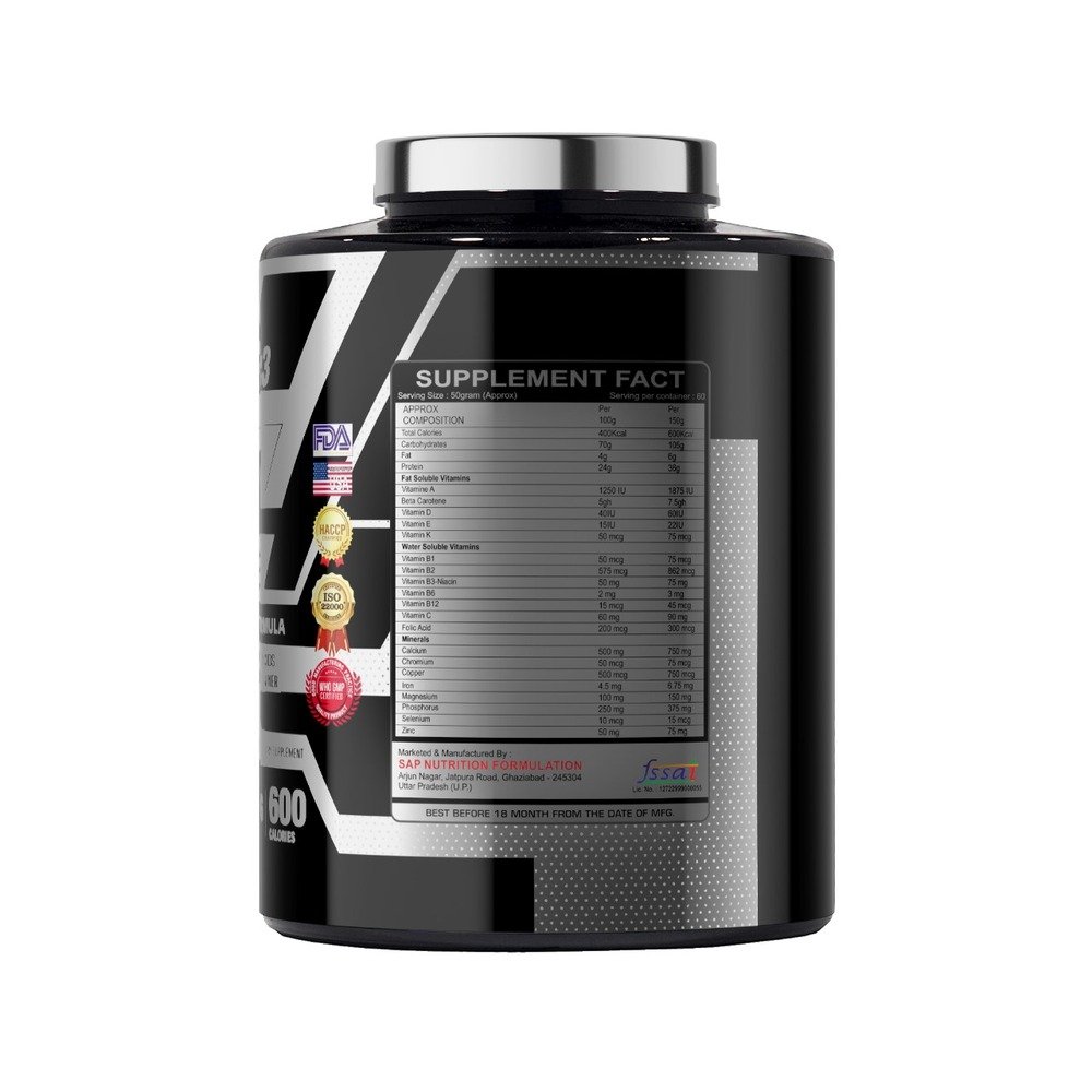 YSN Nutrition Royal Mass Gainer, 3000gm - Image 2